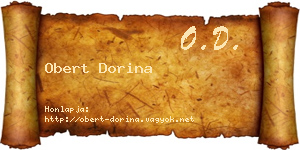 Obert Dorina névjegykártya